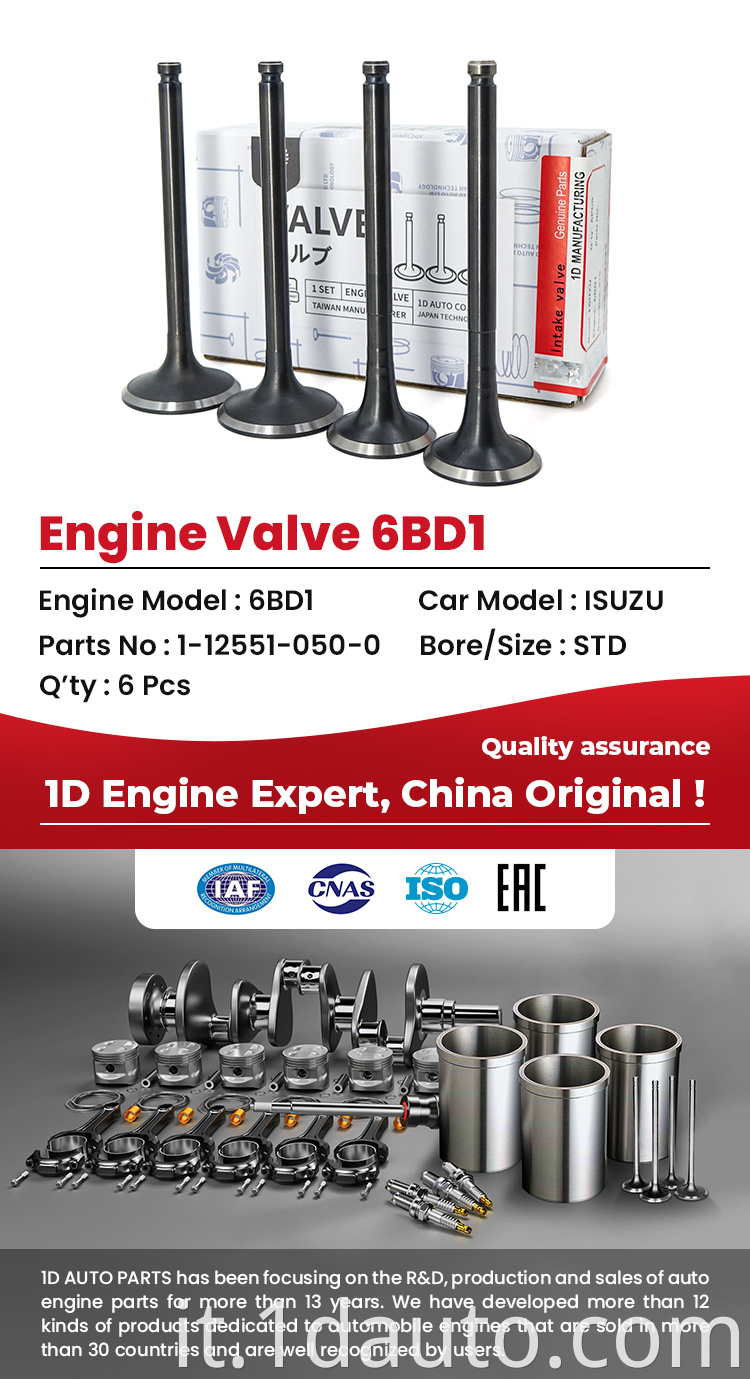 6BD1 ISUZU Engine Valves 